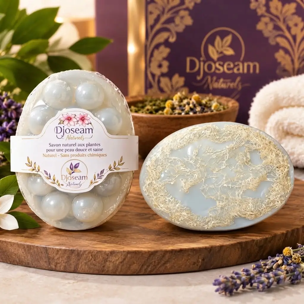 Savon de massage à l’argile rose et au loofah
