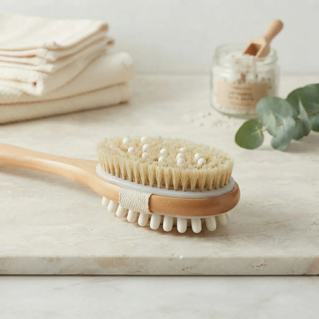 Brosse de bain exfoliante double face