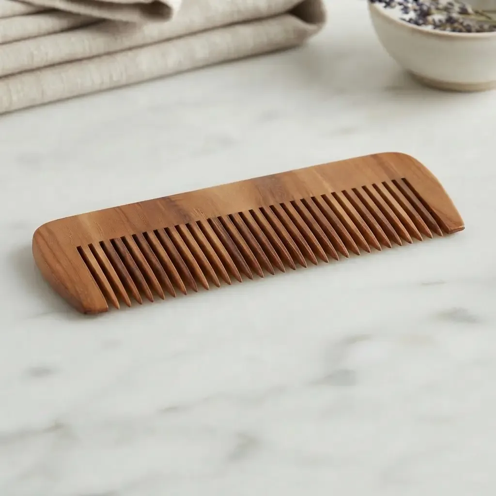 Peigne en bois pour soins capillaires